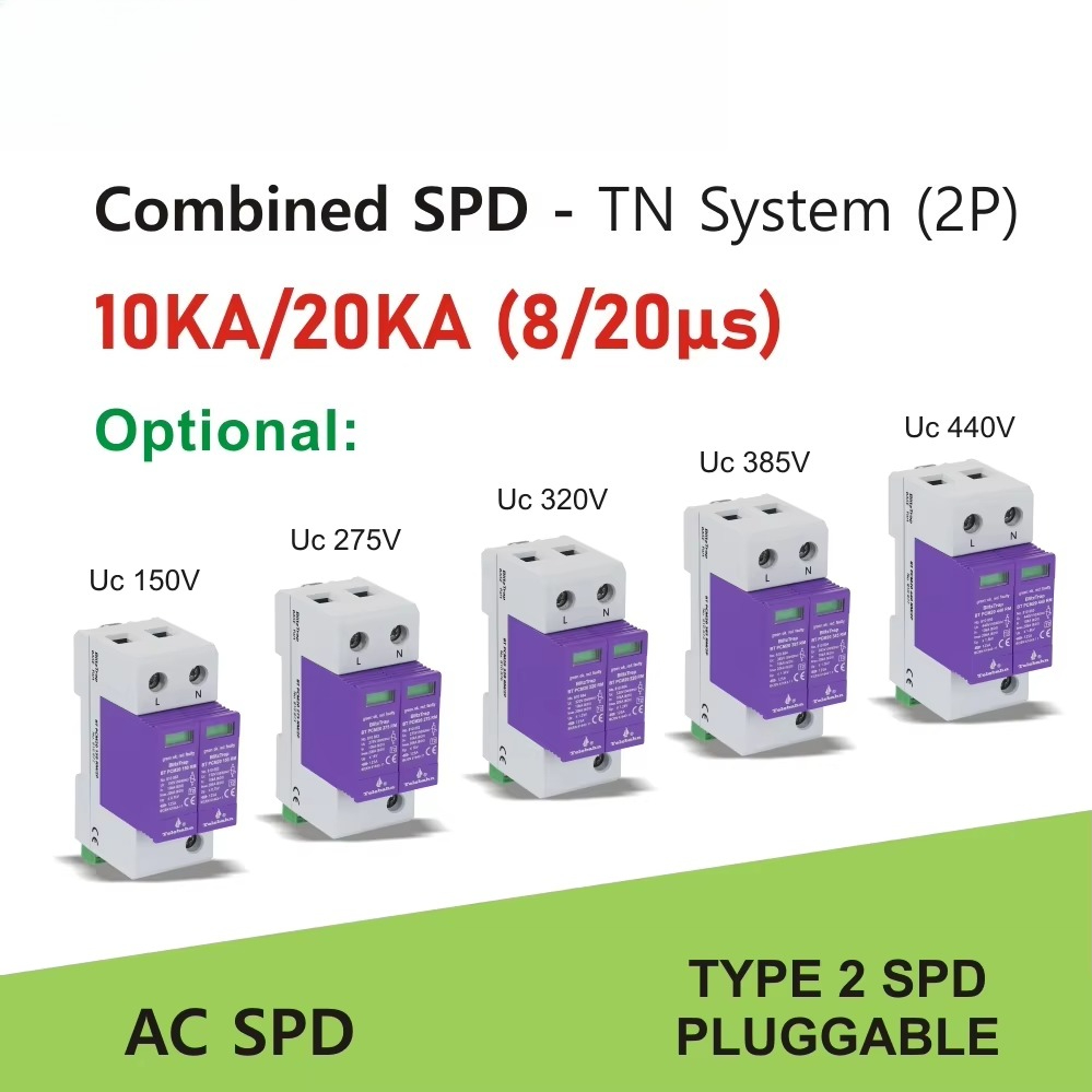 AC SPD 385V 10kA-20kA T2 2P bl - Ac Surge Protector recensie en prijs