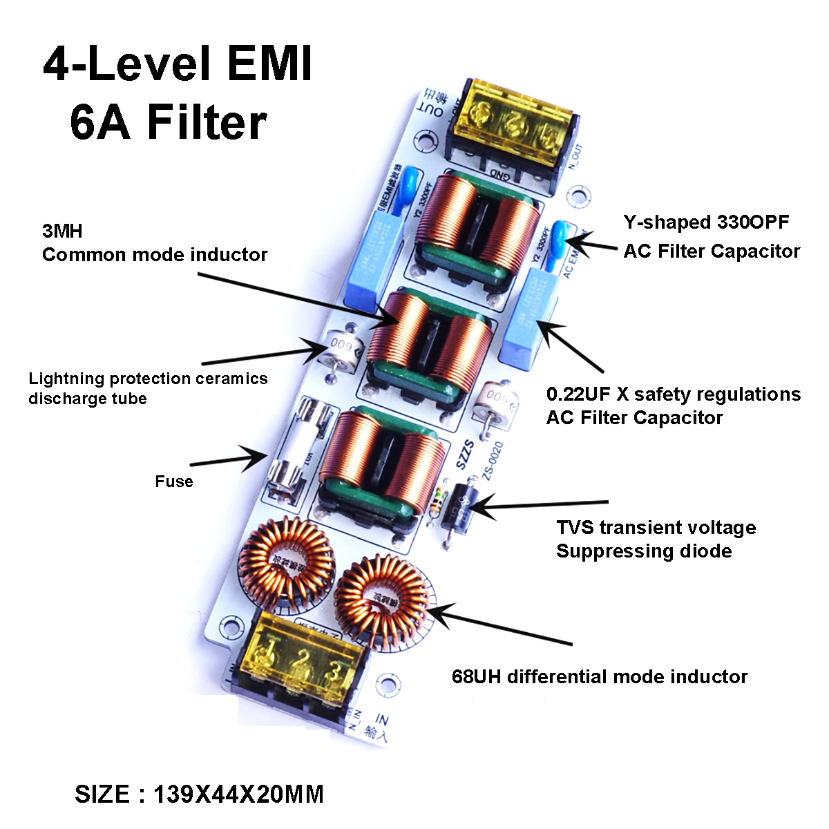 6A/10A 4-traps EMI-filter |    - Ac Surge Protector recensie en prijs
